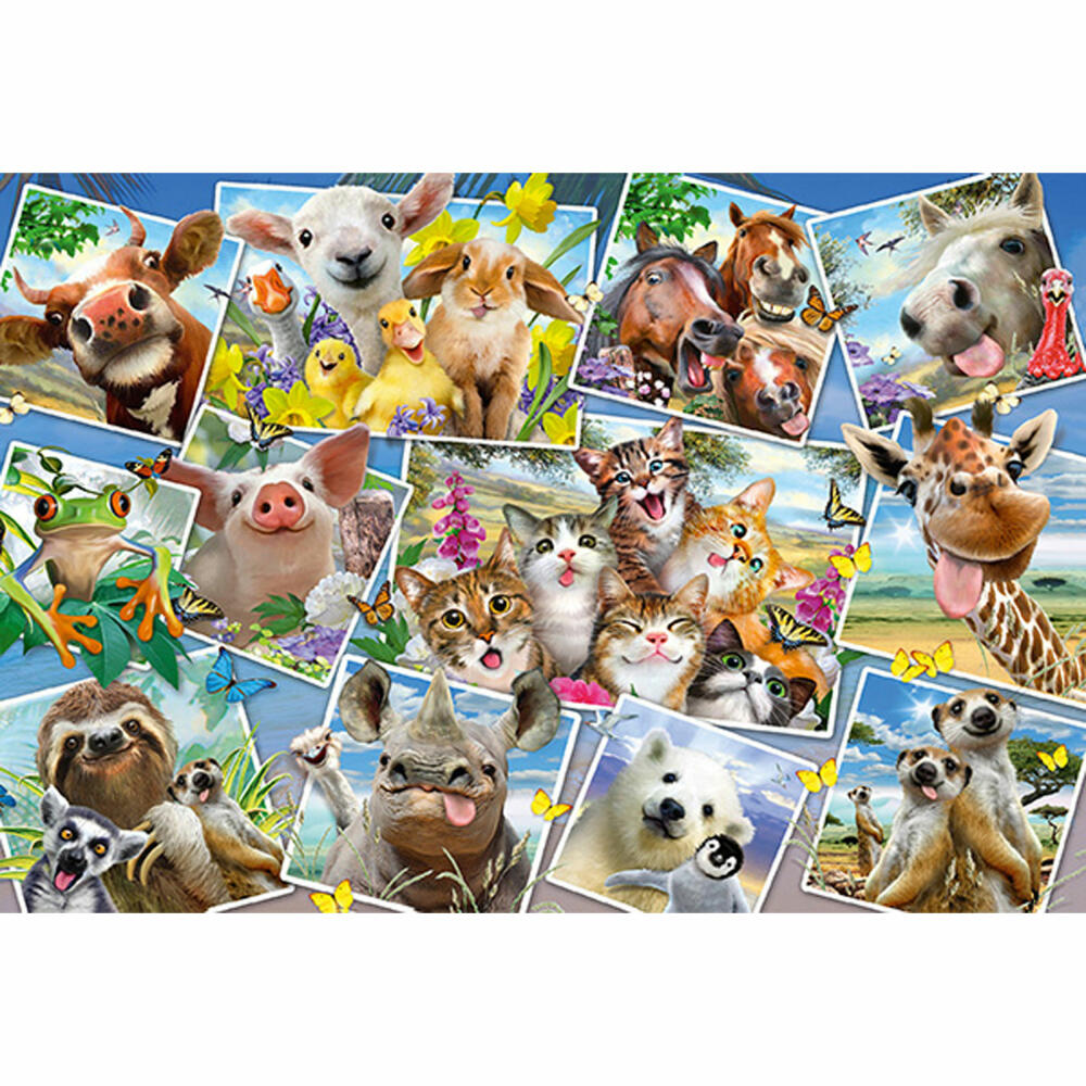 Schmidt Spiele Animal Selfies, 200 pieces, children's puzzle, children's puzzle, plug-in puzzle, puzzle motif, 56294