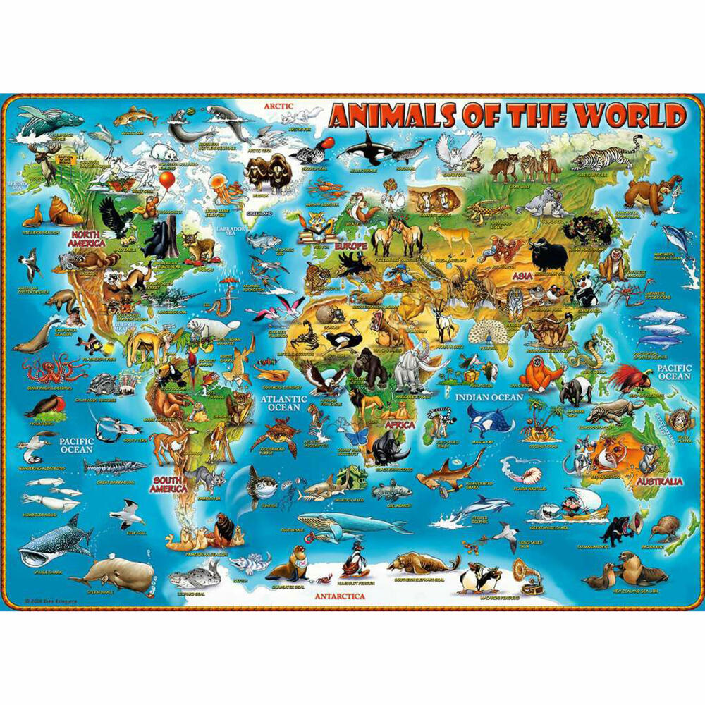 Ravensburger Children's Puzzle Animals around the World, Puzzle with XXL Pieces, 300 XXL Pieces, 13257