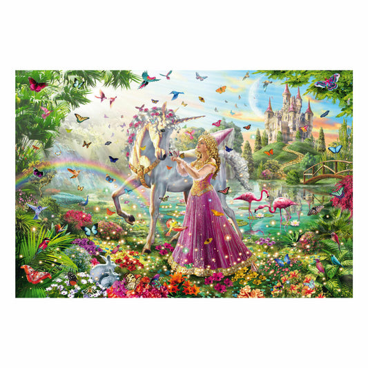 Schmidt Spiele Einhorn Schöne Fee im Zauberwald, Kinderpuzzle, 200 Teile, Puzzle, Puzzlespiel, Ab 8 Jahren, 56197