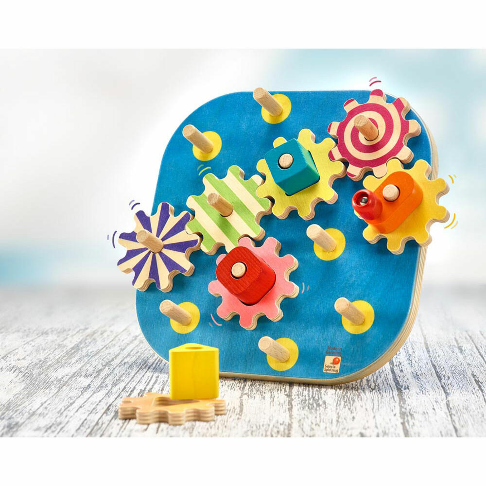 Selecta toy crank fun, plug-in game, motor skills, toddler game, toddler toy, wood, 20.5 cm, 62011