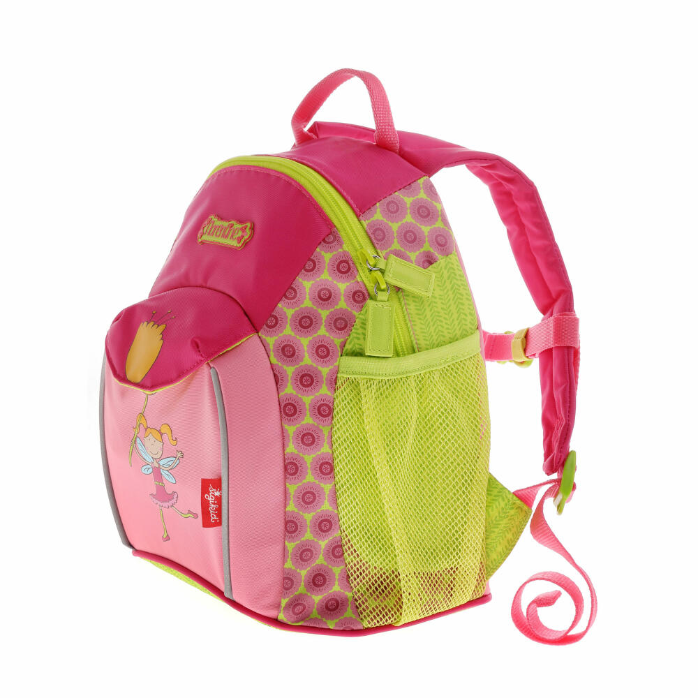 sigikid Rucksack Groß Fee Florentine, Kinderrucksack, Mädchenrucksack, Kinder Tasche, Mädchen, Nylon, Grün / Pink, 2.9 L, 24452