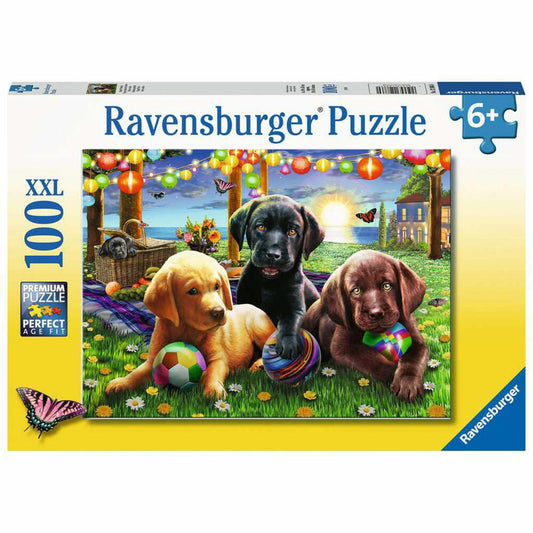 Ravensburger Kinderpuzzle Hunde Picknick, Puzzle mit XXL-Teilen, 100 XXL Teile, 12886