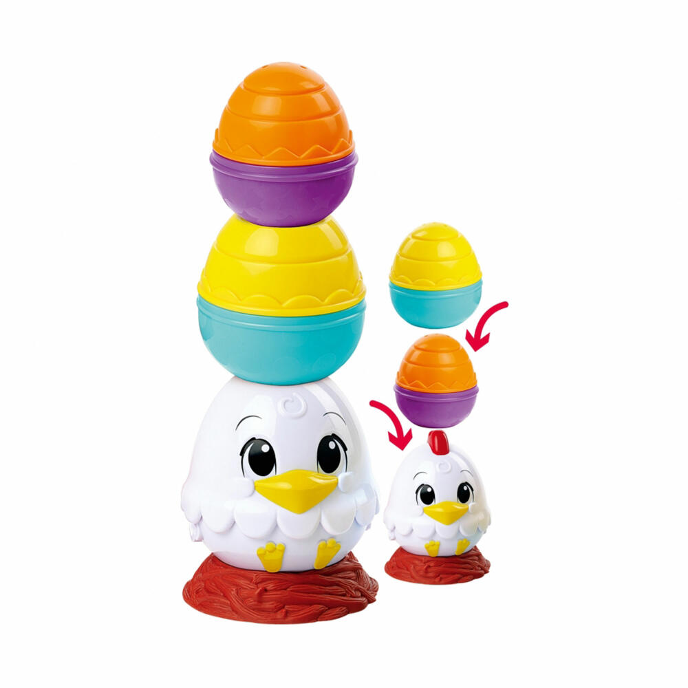 Simba ABC Stapelhühnchen, Stapelspiel, Stapelspielzeug, Spiel, ab 12 Monaten, 104010184