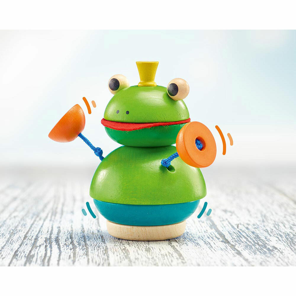 Selecta Spielzeug Stapelfrosch Pepito, Stapel Spiel, Kleinkindspiel, Kleinkindspielzeug, Holz, 10 cm, 62041