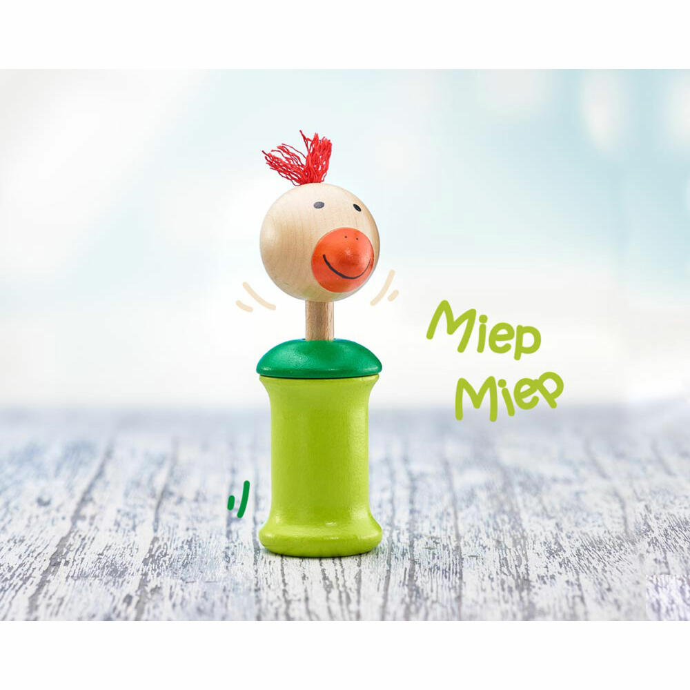Selecta Spielzeug Kiri Vogel Grasping Toy with Squeaker, Rattle, Baby Game, Baby Toy, Wood, 13 cm, 61058