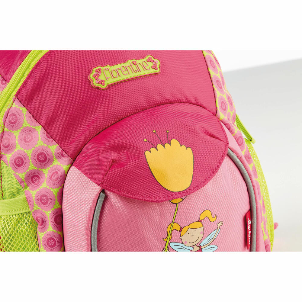 sigikid Rucksack Groß Fee Florentine, Kinderrucksack, Mädchenrucksack, Kinder Tasche, Mädchen, Nylon, Grün / Pink, 2.9 L, 24452