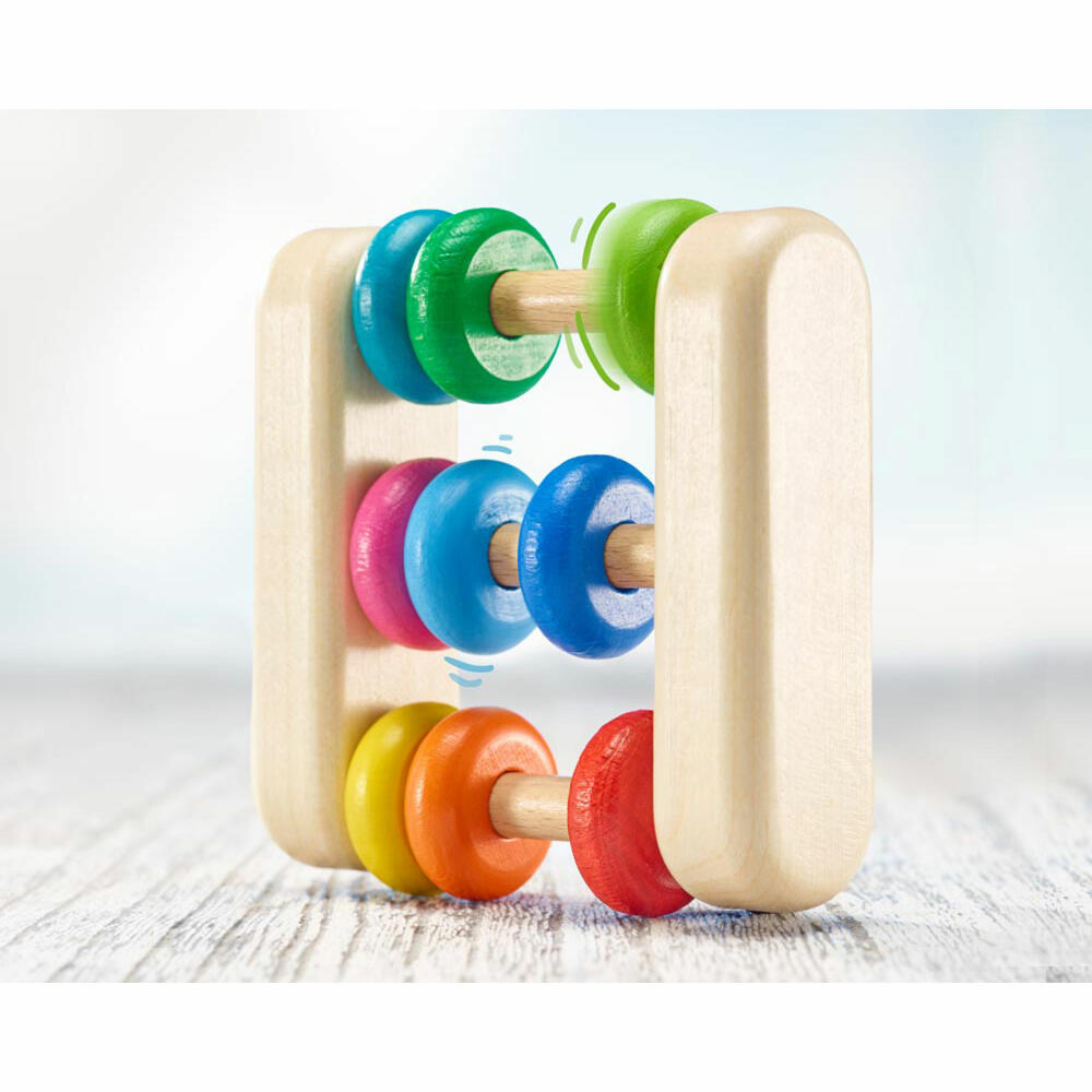 Selecta Toy Abacus, Rattle, Baby Game, Baby Toy, Baby Game, Wood, 8 cm, 61033
