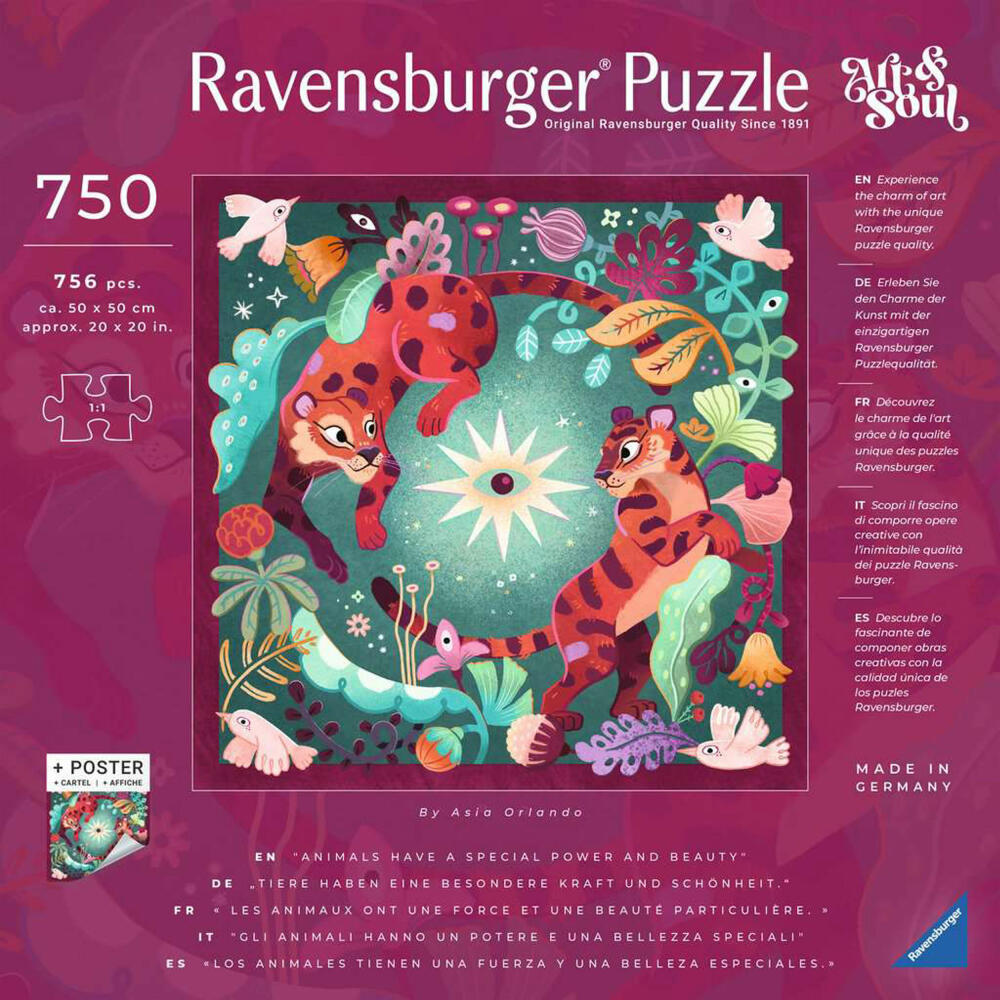Ravensburger Art&Soul Animal Dreams, 750 Teile, Erwachsenenpuzzle, Puzzle für Erwachsene, 12001001