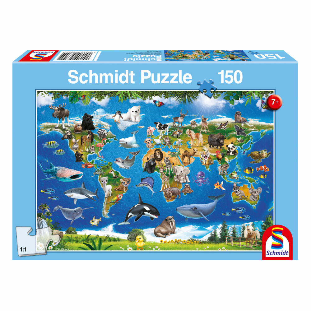 Schmidt Spiele Puzzle Lococo Animal World, Children's Puzzle, Standard, Children's Puzzle, 150 Pieces, 56355
