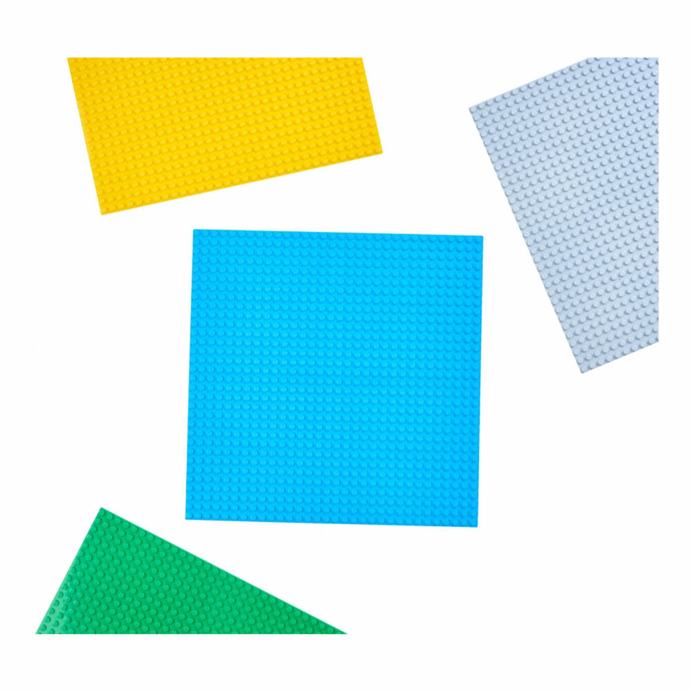 Simba Blox building plate, set of 4, base for building blocks, base plate, compatible with well-known game pieces, 25 x 25 cm, 104114556