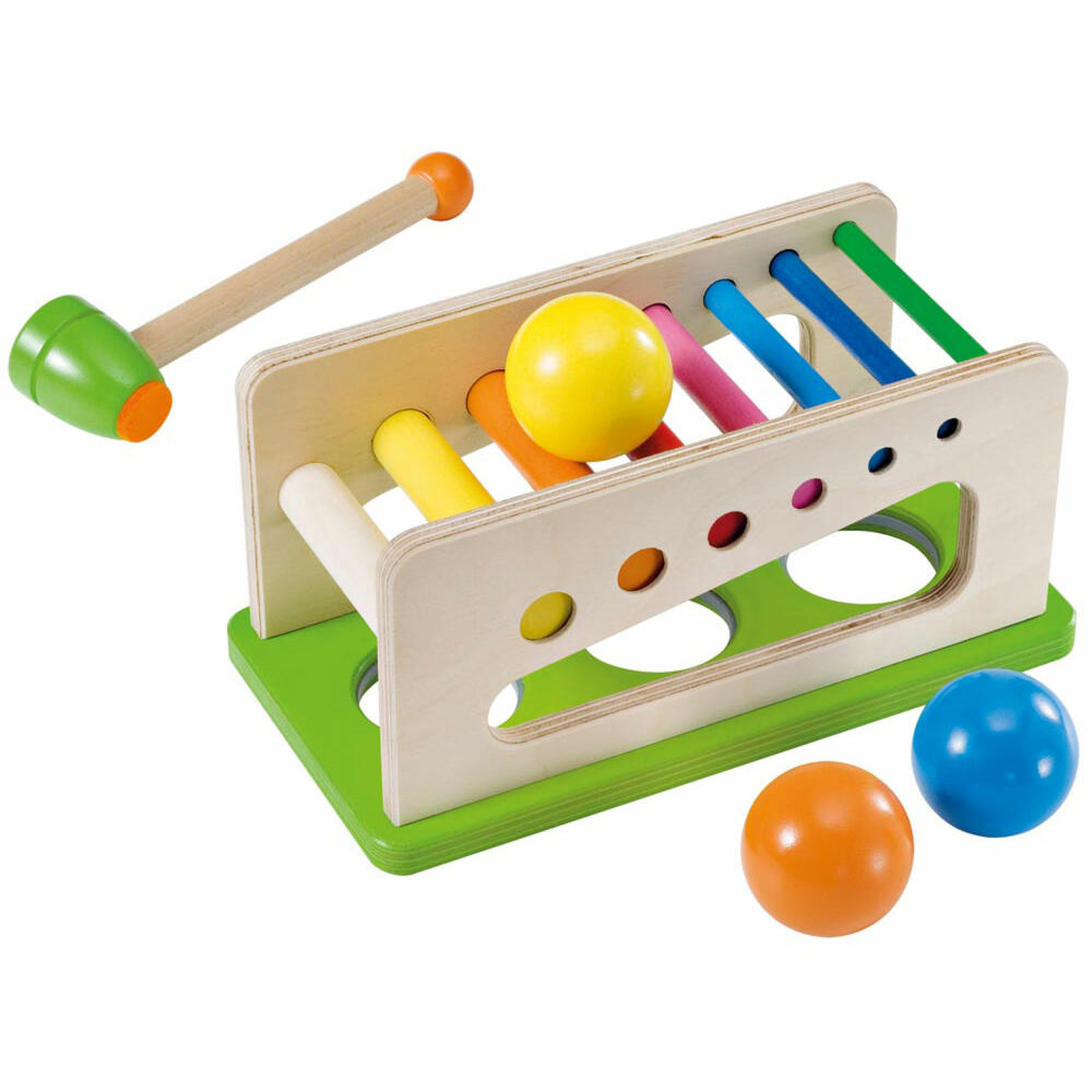 Selecta Spielzeug Battino Knocking Bench, Motor Skills, Toddler Game, Toddler Toy, Wood, 22 cm, 62017