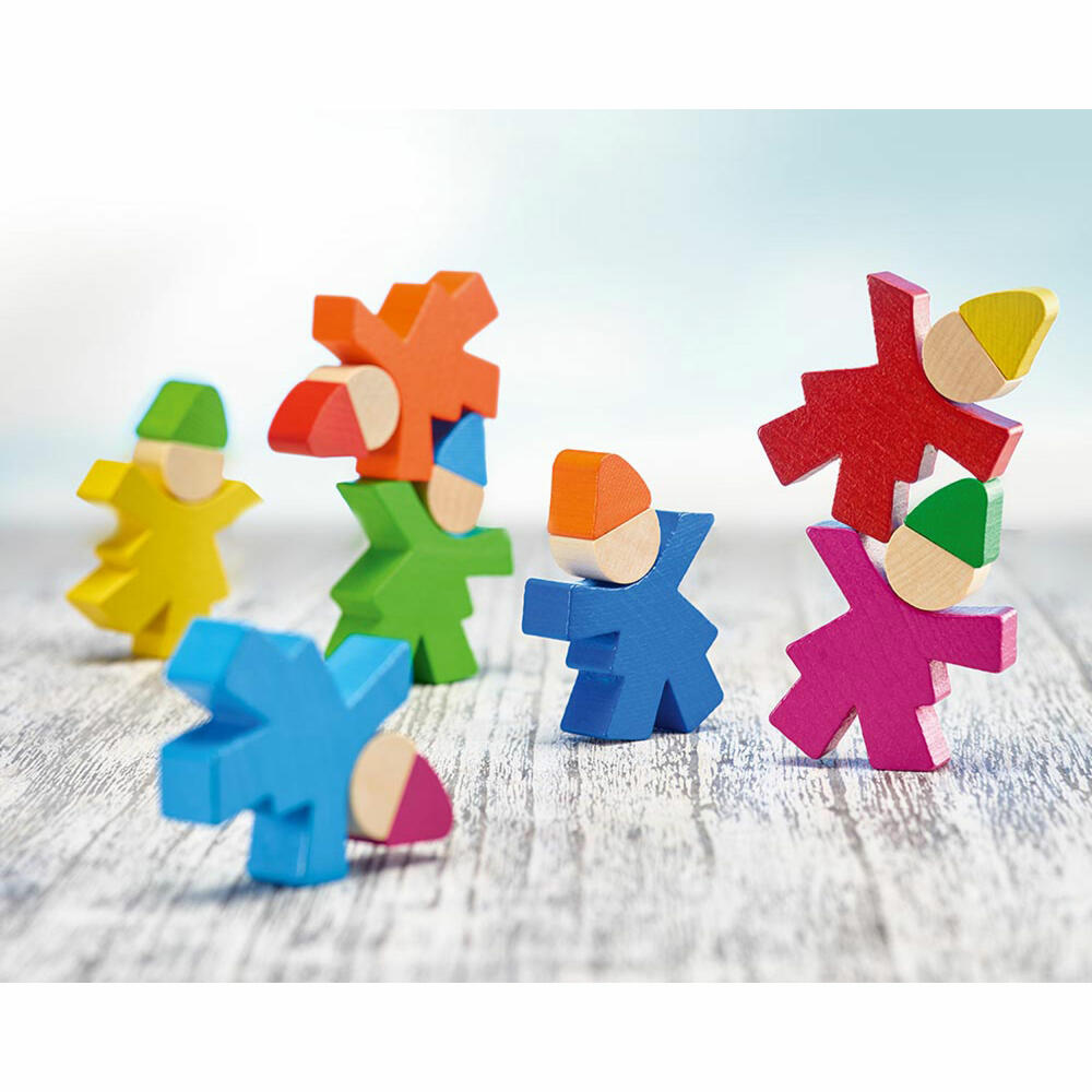 Selecta toy dwarf stack, 7 pcs., stacking game, toddler game, toddler toy, wood, 14 cm, 62039