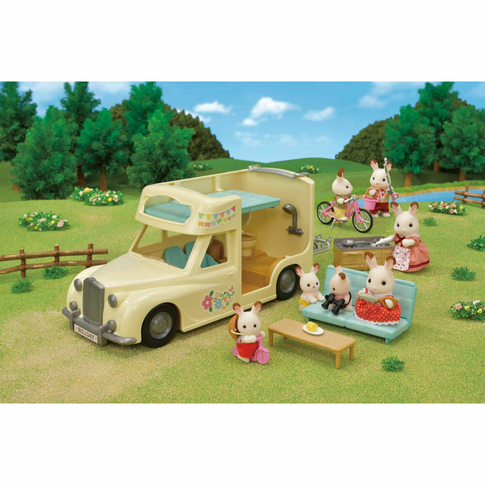 Sylvanian Families Wohnmobil, Fahrzeug, Campingwagen, Camping Wagen, Fahrrad, Spielzeug, 5454