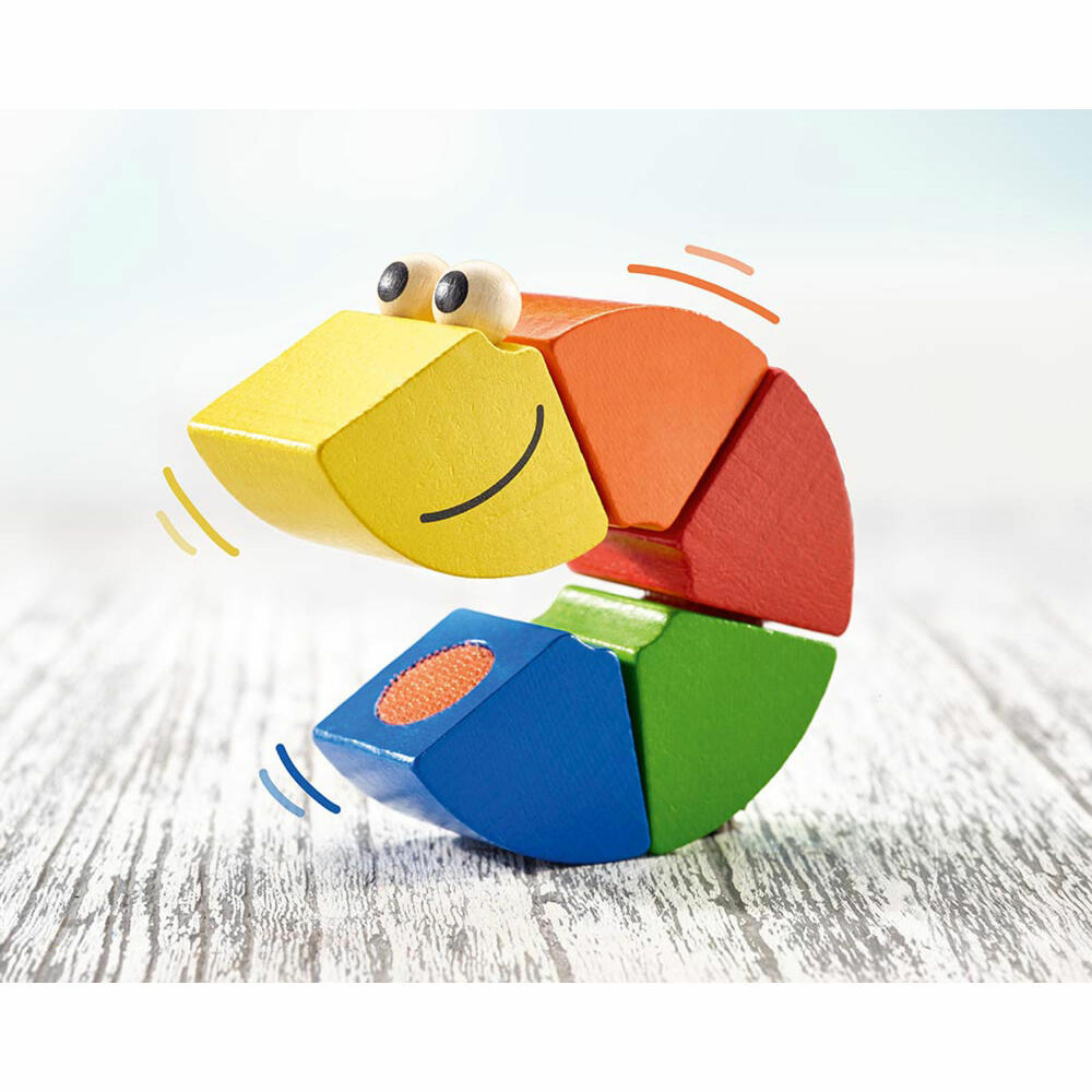Selecta Spielzeug Klettwurm Freddi, Kletter Spiel, Kleinkindspiel, Kleinkindspielzeug, Holz, 16 cm, 62040