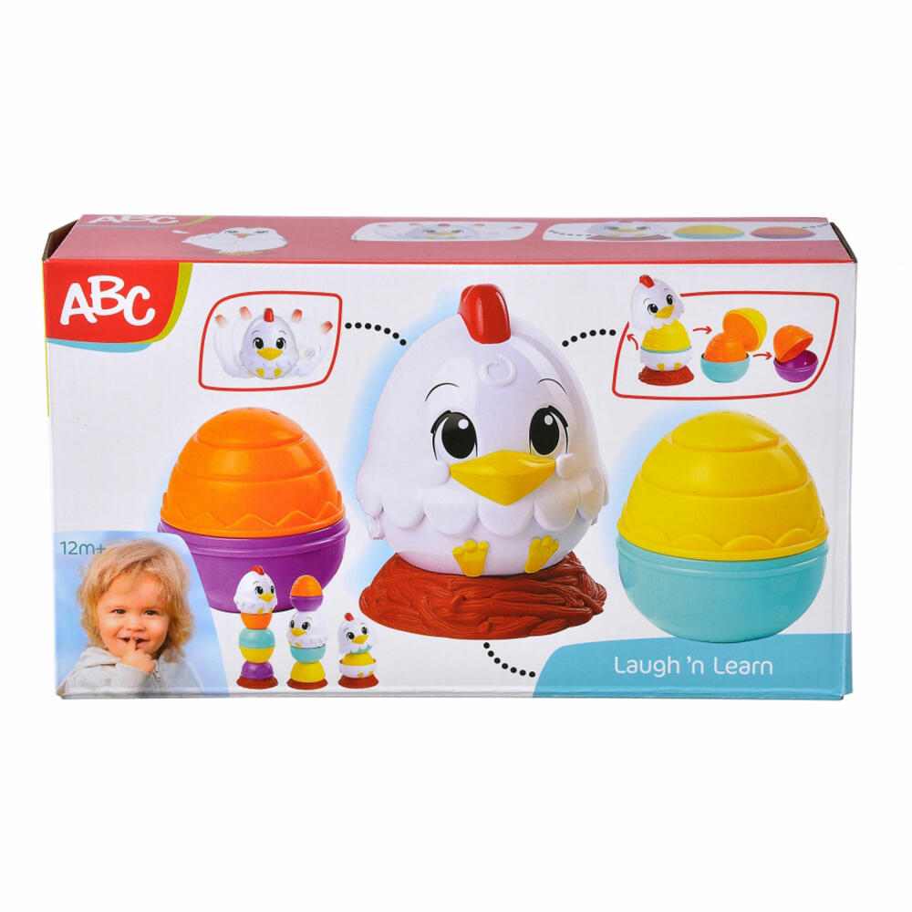 Simba ABC Stapelhühnchen, Stapelspiel, Stapelspielzeug, Spiel, ab 12 Monaten, 104010184