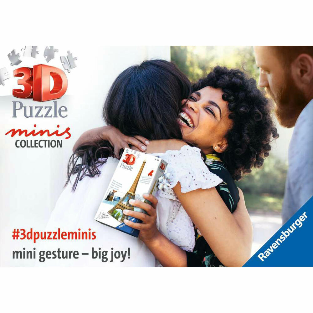 Ravensburger 3D Puzzle Mini Eiffel Tower, three-dimensional puzzle, 54 pieces, 12536
