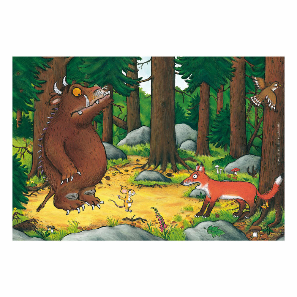 Schmidt Spiele Grüffelo Wer hat Angst vorm Grüffelo, Kinderpuzzle, 3 x 48 Teile, Puzzle, Puzzlespiel, Ab 4 Jahren, 56211