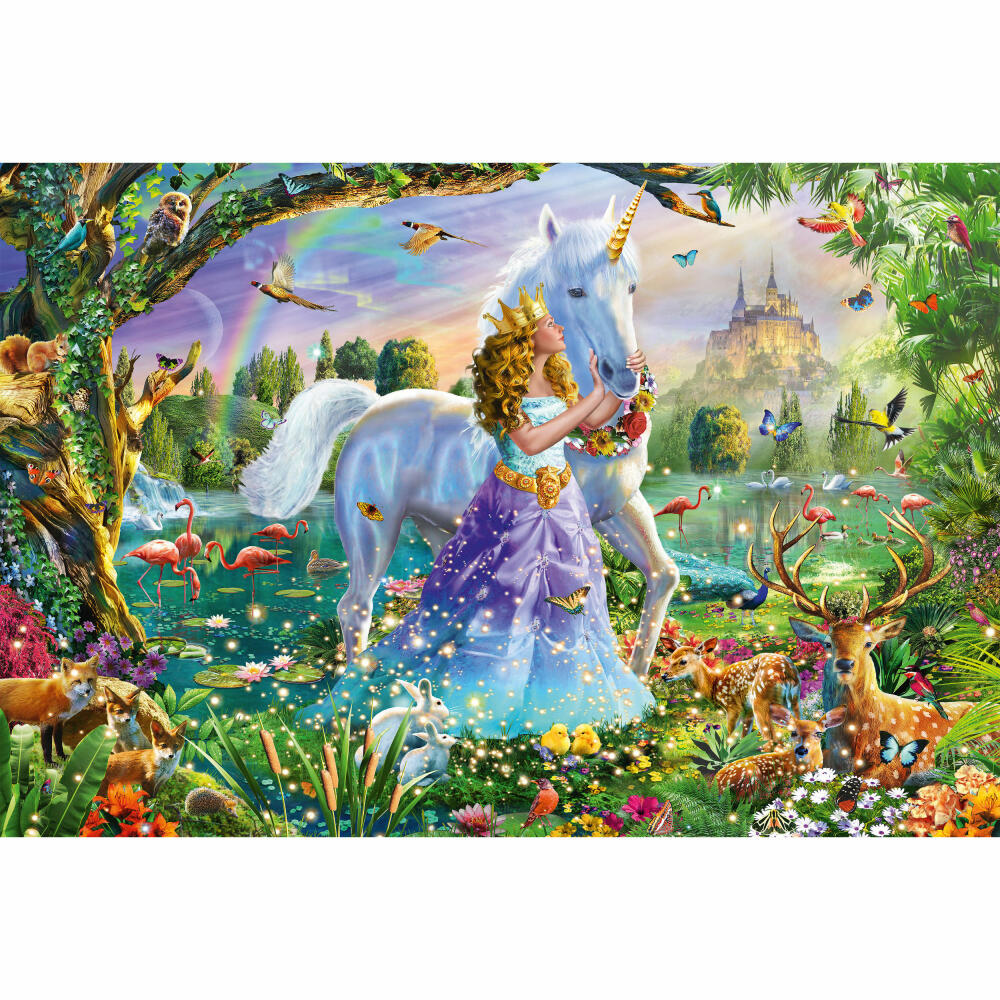 Schmidt Spiele Princess with Unicorn and Castle, 150 pieces, children's puzzle, children's puzzle, plug-in puzzle, 56307
