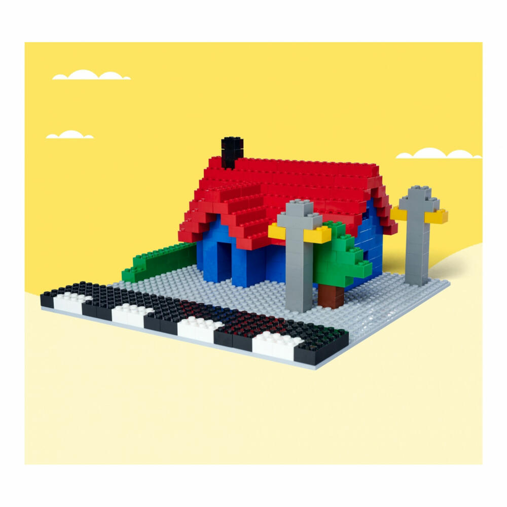 Simba Blox building plate, set of 4, base for building blocks, base plate, compatible with well-known game pieces, 25 x 25 cm, 104114556