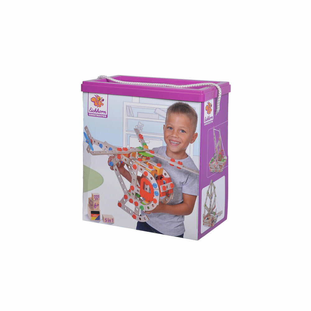Eichhorn Constructor Helicopter Set, 225 pcs., Construction Kit, Building Set, Fighter Jet, Children's Toy, Wood, 100039098