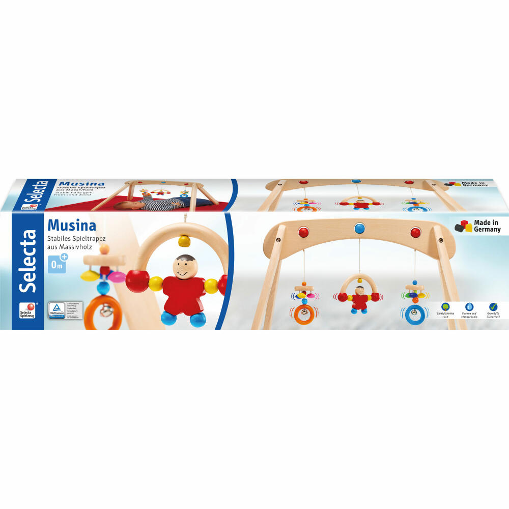 Selecta Babywelt Musina play trapeze, play arch, play trapeze, arch, wood, 60 cm, 61063