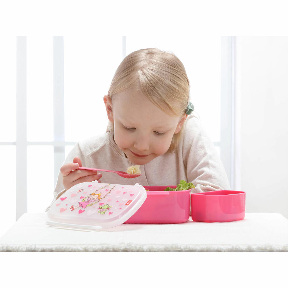 sigikid Brotzeitbox Prinzessin Pinky Queeny, Brotbox, Brotdose, Butterbrotdose, Vesperdose, Kinder, Kunststoff, Rosa, 24472