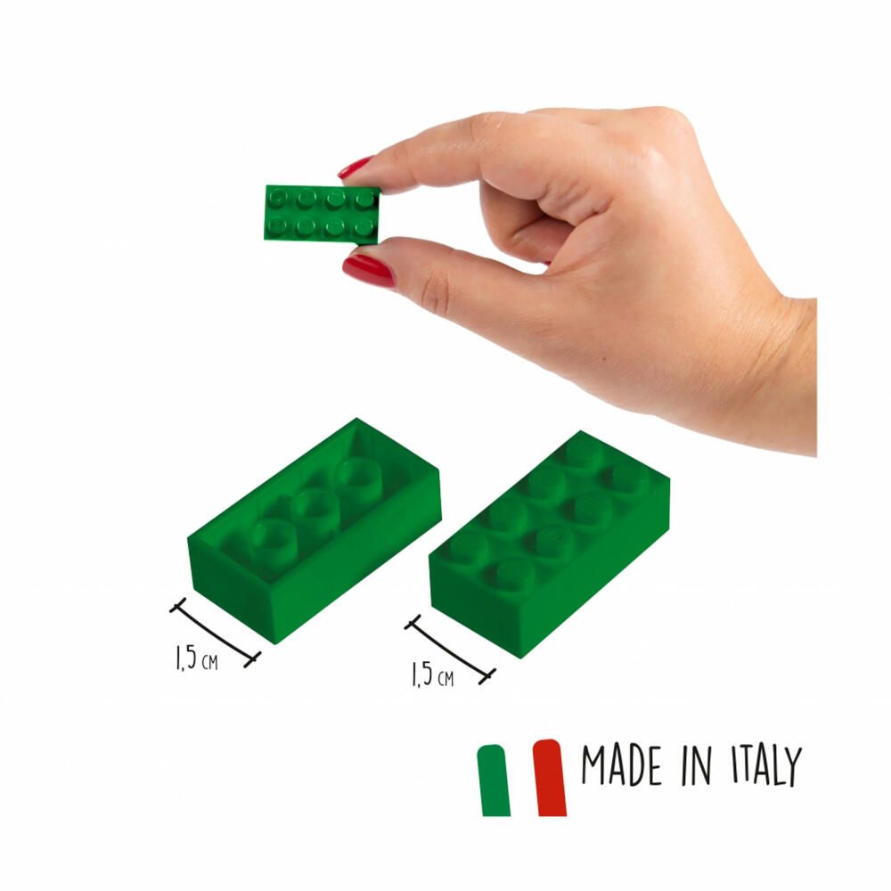 Simba Blox 100 Green 8-Piece Bricks in a Tin, Building Blocks, Interlocking Bricks, Toys, Compatible with Well-Known Building Bricks, 100 Pieces, 104114542