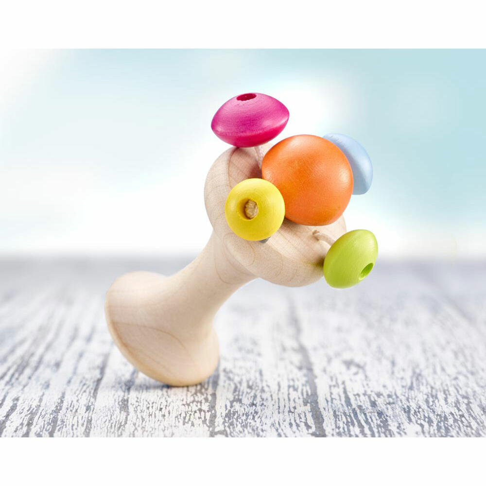 Selecta Spielzeug Carello Gripping Toy, Gripping Toy, Baby Game, Baby Toy, Wood, Orange, 12 cm, 61061