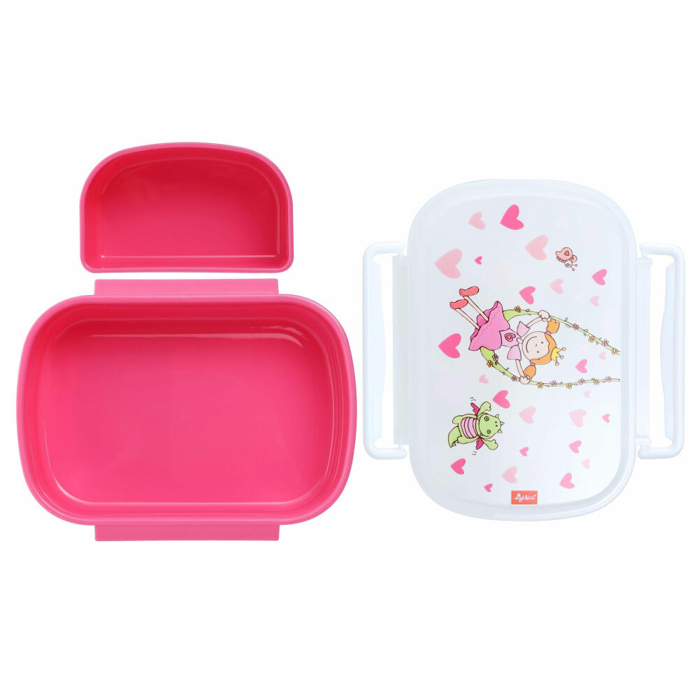 sigikid Brotzeitbox Prinzessin Pinky Queeny, Brotbox, Brotdose, Butterbrotdose, Vesperdose, Kinder, Kunststoff, Rosa, 24472