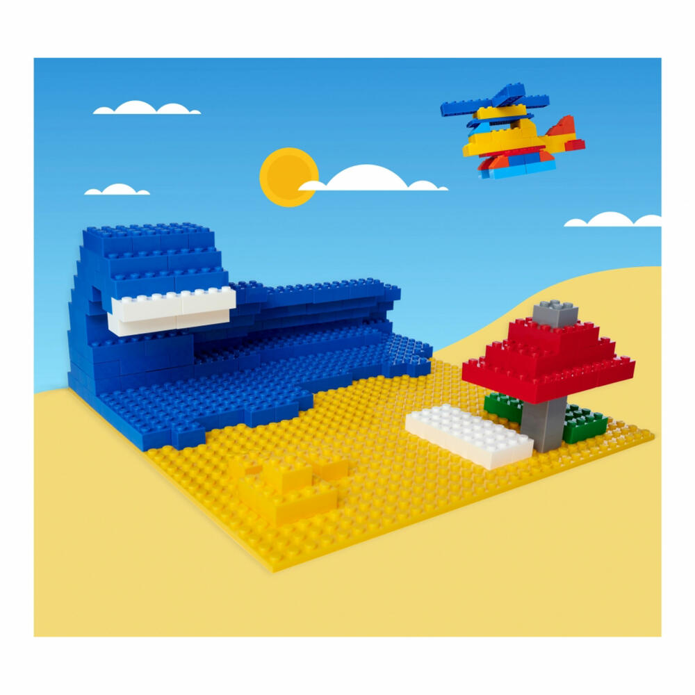 Simba Blox building plate, set of 4, base for building blocks, base plate, compatible with well-known game pieces, 25 x 25 cm, 104114556