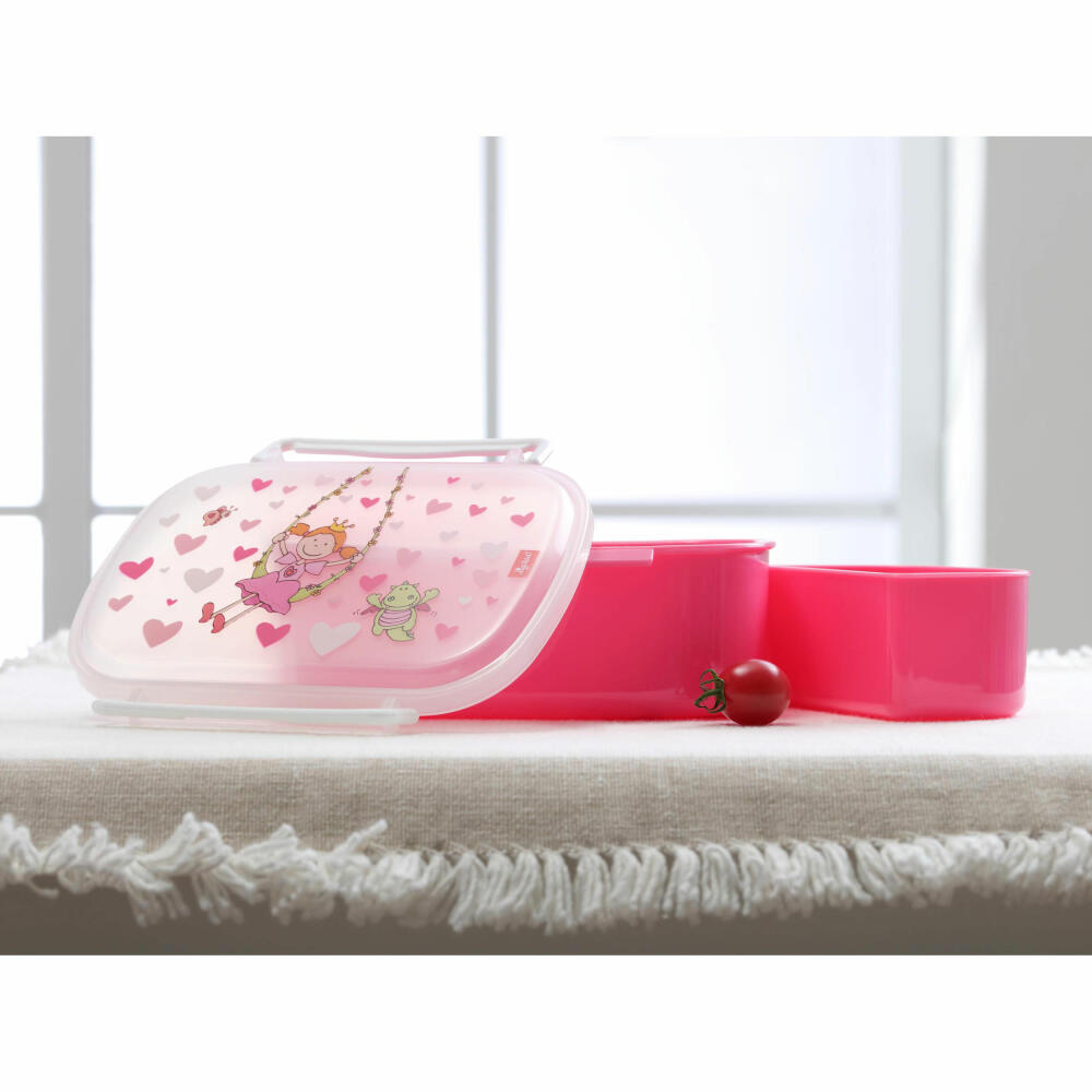 sigikid Brotzeitbox Prinzessin Pinky Queeny, Brotbox, Brotdose, Butterbrotdose, Vesperdose, Kinder, Kunststoff, Rosa, 24472