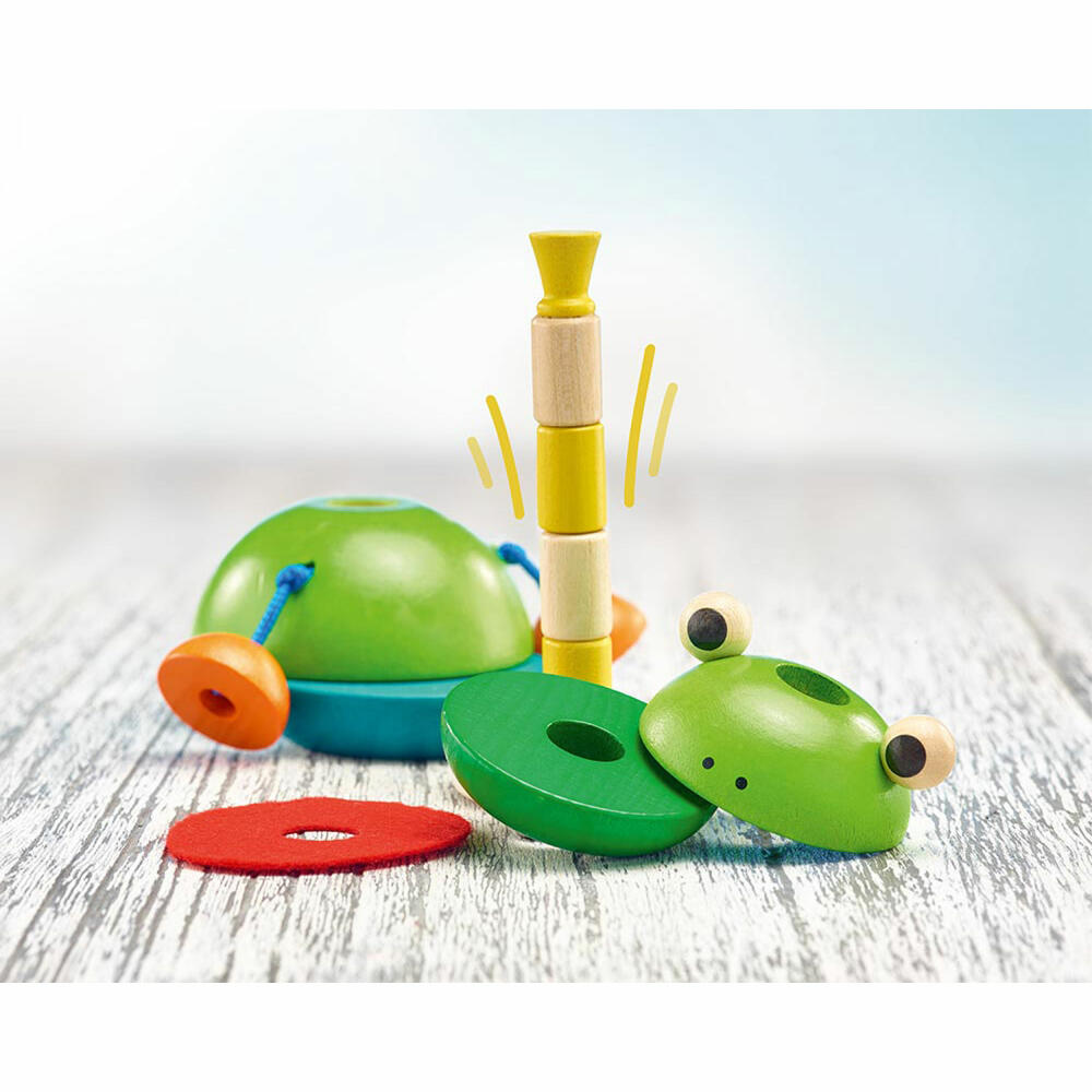 Selecta Spielzeug Stapelfrosch Pepito, Stapel Spiel, Kleinkindspiel, Kleinkindspielzeug, Holz, 10 cm, 62041