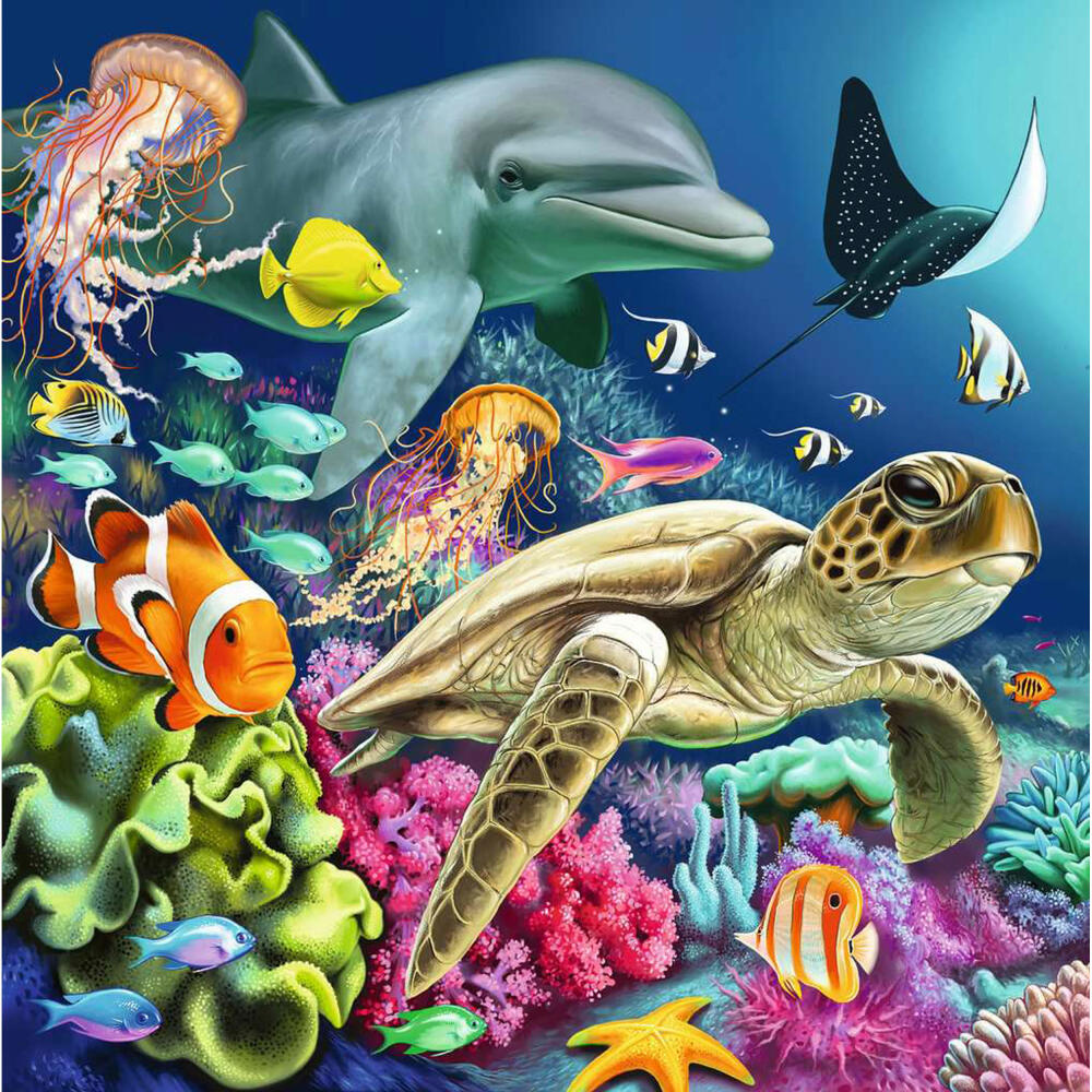 Ravensburger Bezaubernde Unterwasserwelt, 3 x 49 Teile, Kinderpuzzle, Kinder Puzzle, ab 5 Jahren, 12000859