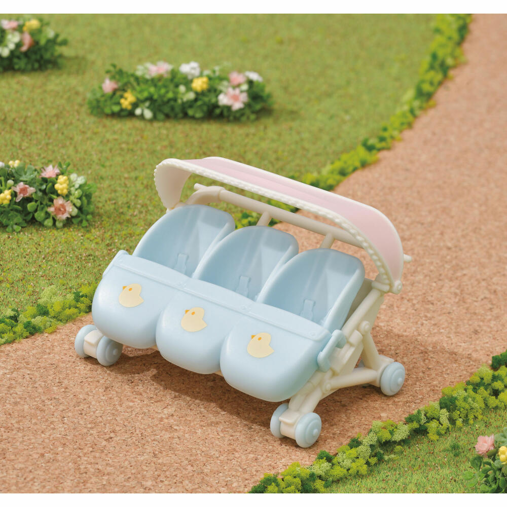Sylvanian Families Triplets Stroller, Children's Cart, Buggy, Furniture, Accessories, 5533