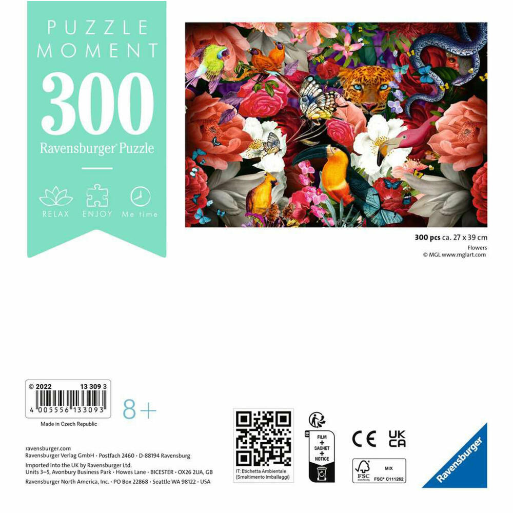Ravensburger Puzzle Moment Flowers, Erwachsenenpuzzle, Kurzpuzzle, 300 Teile, 13309