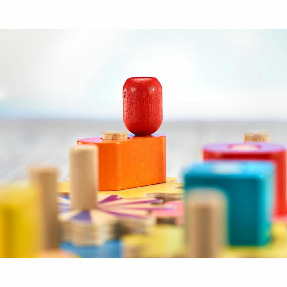 Selecta Spielzeug Kurbelspaß, Steck Spiel, Motorik, Kleinkindspiel, Kleinkindspielzeug, Holz, 20.5 cm, 62011