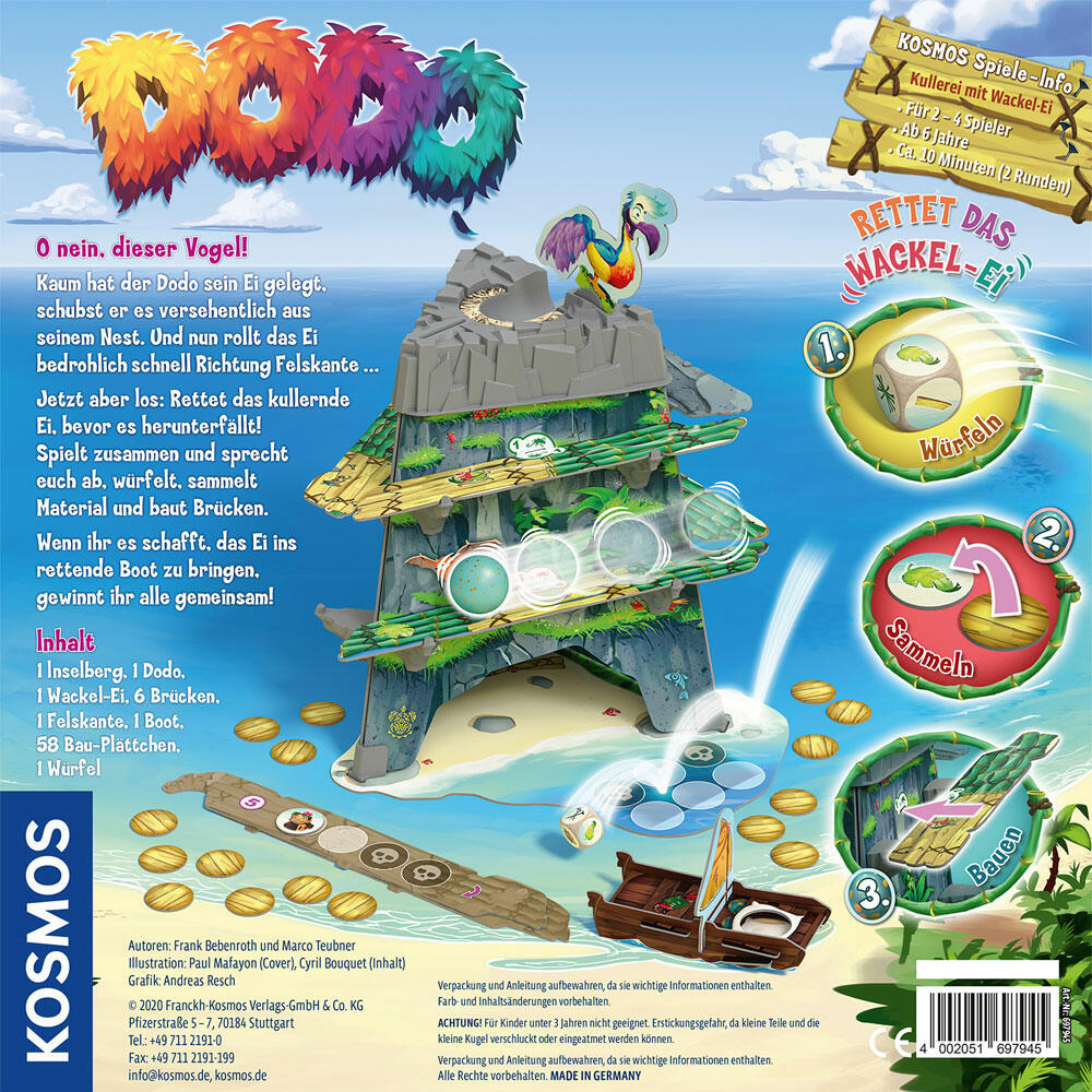 KOSMOS Dodo - Rettet das Ei!, Familienspiel, Spielen, Brettspiel, ab 6 Jahren, 697945