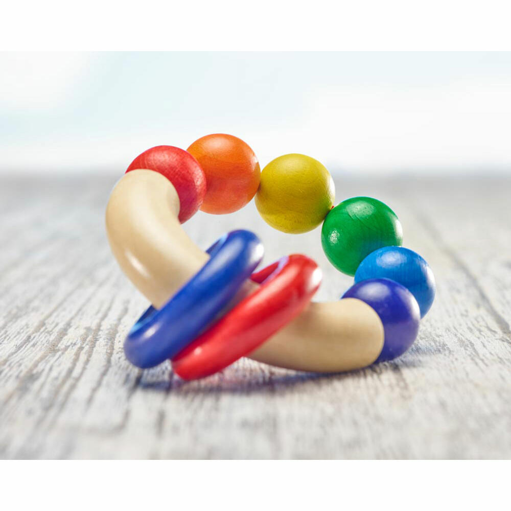 Selecta Spielzeug Rondello grasping toy, rattle, baby game, baby toy, wood, 7.5 cm, 61007