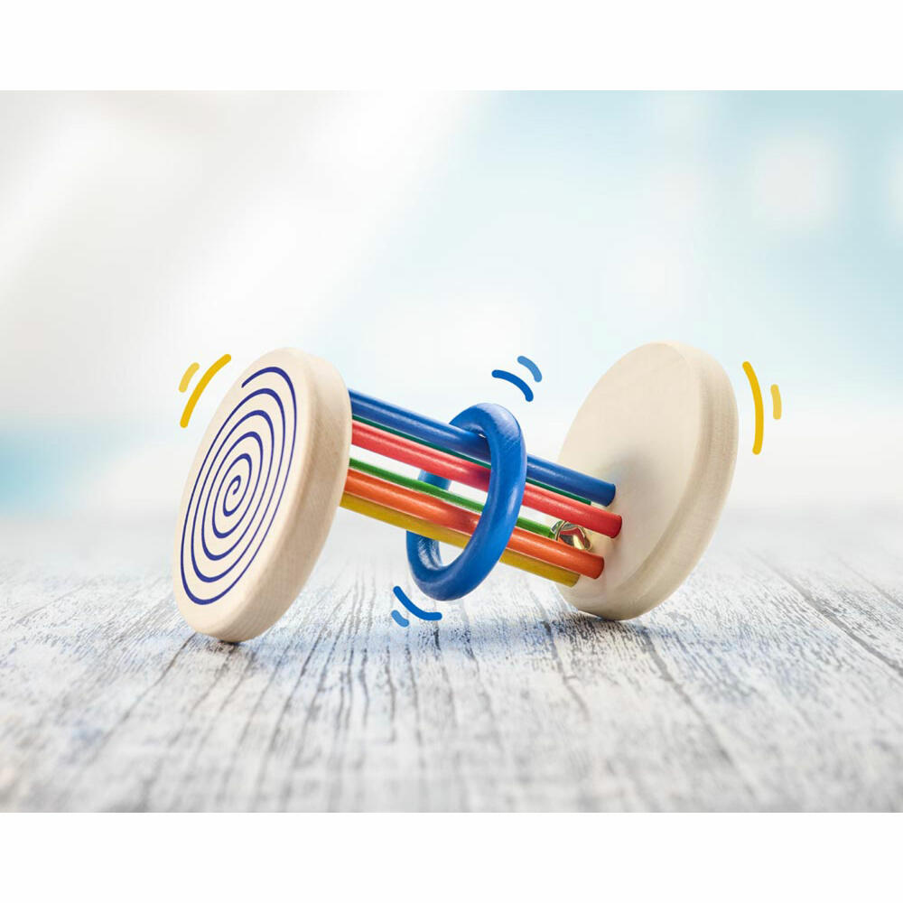 Selecta Spielzeug Rolldi, rolling toy with spiral effect, baby game, baby toy, game, wood, 15 cm, 61001