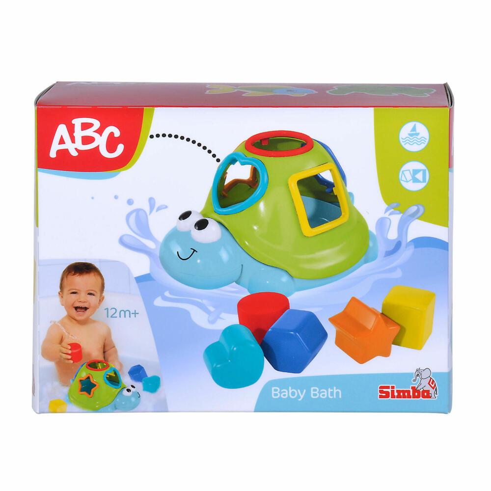Simba ABC Schwimmende Sortierschildkröte, Sortierspiel, Sortierspielzeug, Wasserspielzeug, Wasser Spielzeug, 104010027