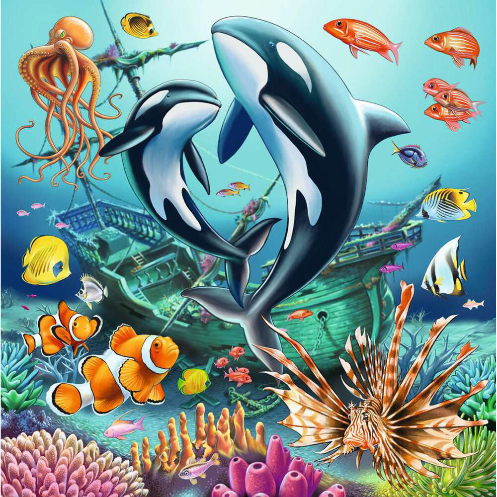 Ravensburger Bezaubernde Unterwasserwelt, 3 x 49 Teile, Kinderpuzzle, Kinder Puzzle, ab 5 Jahren, 12000859