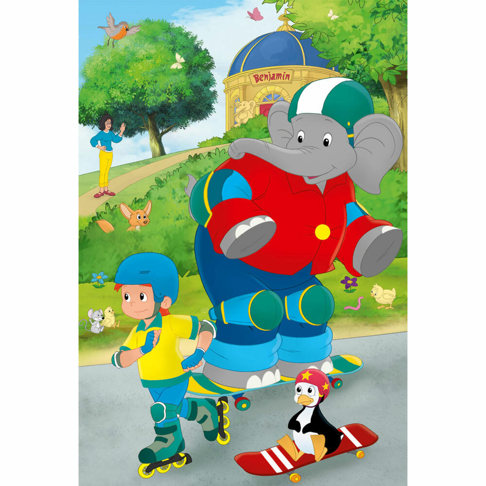 Schmidt Spiele Benjamin Blümchen Sport und Spiel mit Törööö!, Kinderpuzzle, Kinder Puzzle, Kinderpuzzles, 3 x 48 Teile, 56401