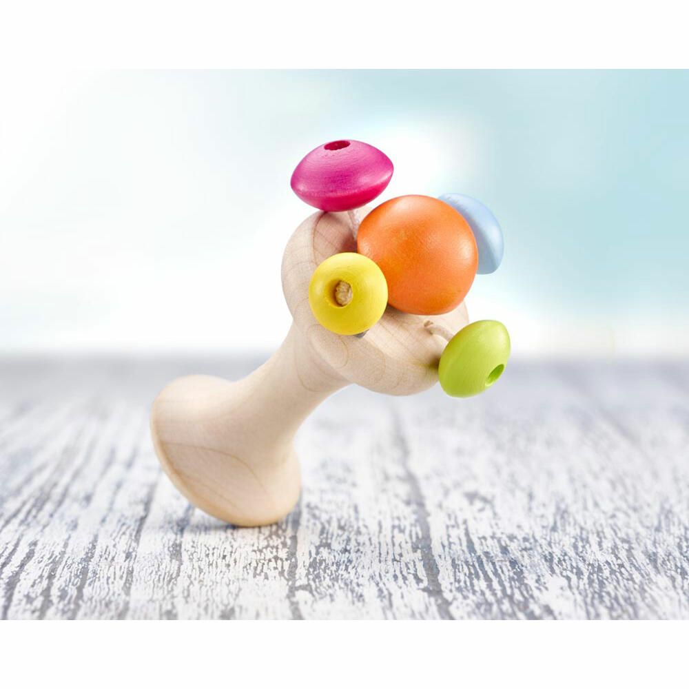 Selecta Spielzeug Carello Gripping Toy, Gripping Toy, Baby Game, Baby Toy, Wood, Orange, 12 cm, 61061