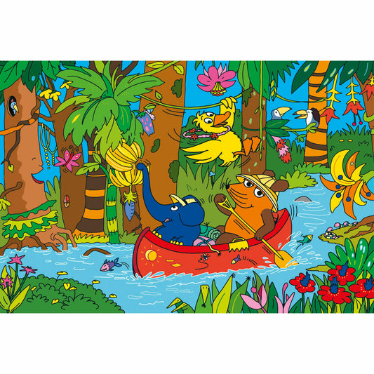 Schmidt Spiele Die Maus Im Dschungel, 100 Teile, Kinderpuzzle, Kinder Puzzle, Steckpuzzle, 56313