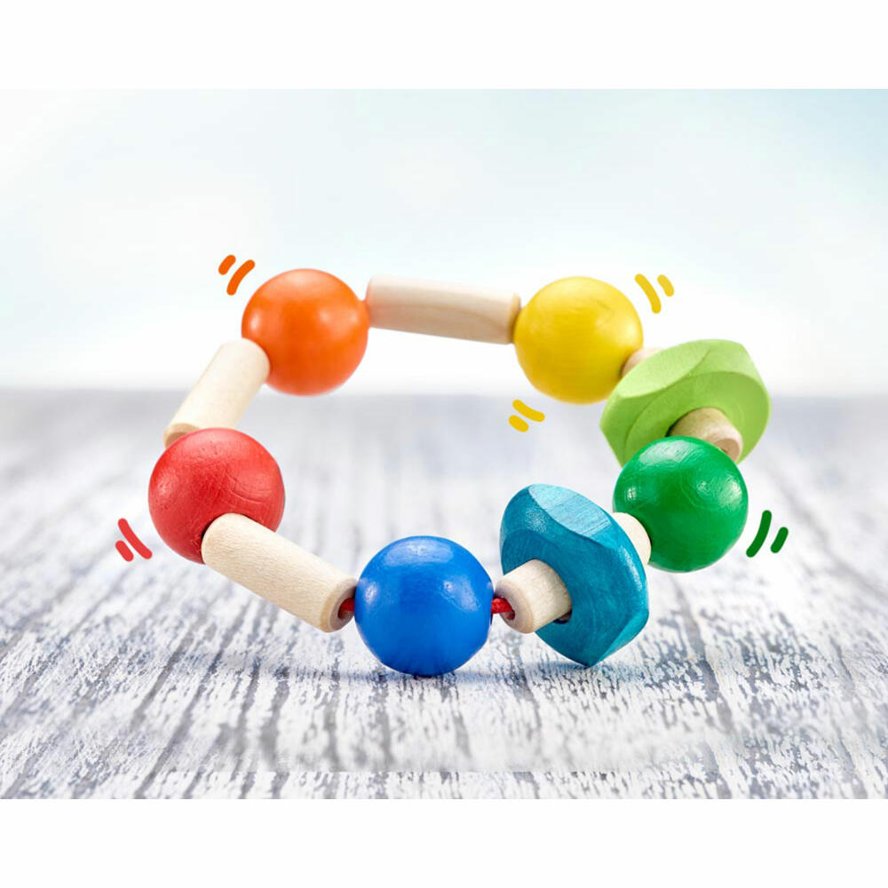 Selecta Toy Rombino Grasping Toy, Rattle, Baby Game, Baby Toy, Wood, 9 cm, 61009