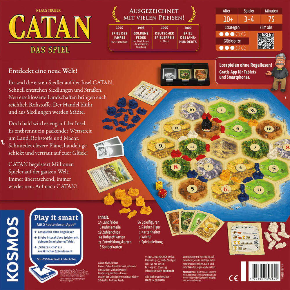 KOSMOS Catan - The Game, Strategy Game, Adventure Game, Strategy and Adventure, from 10 years, 693602