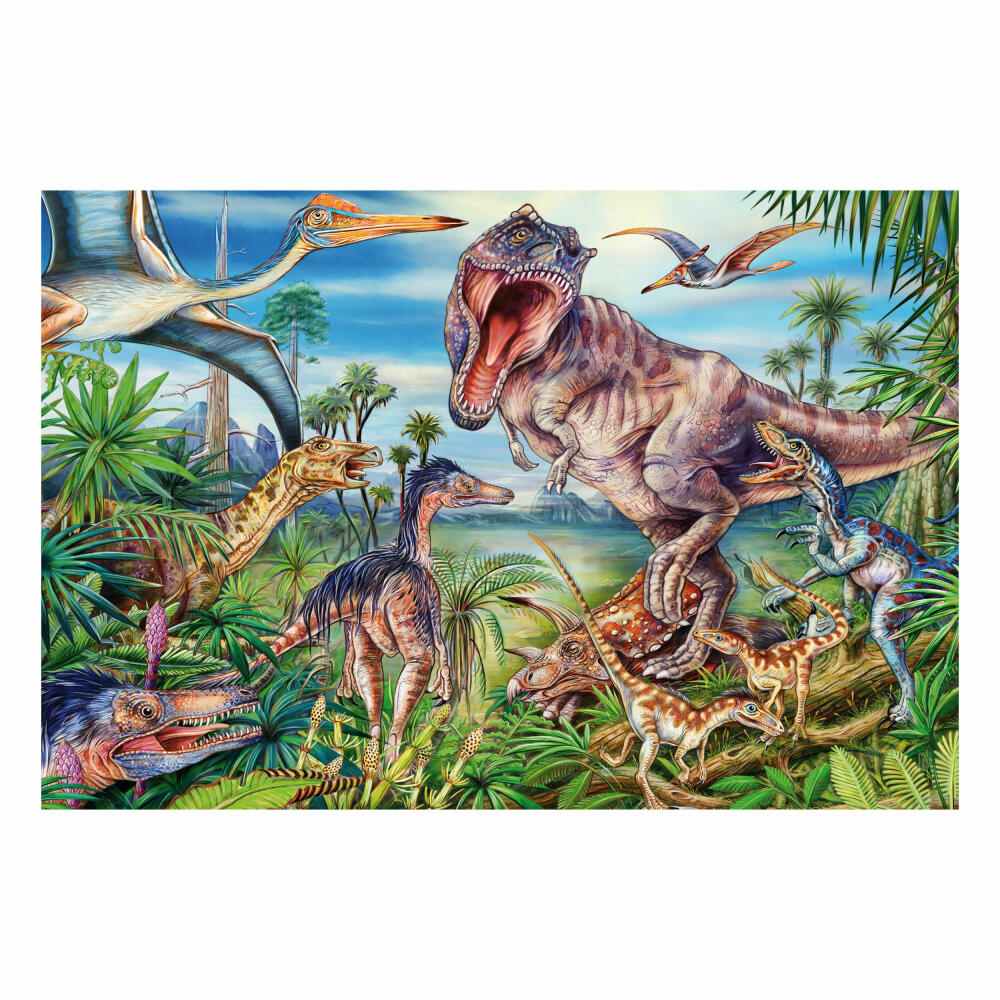 Schmidt Spiele Dinosaurier Bei den Dinosauriern, Kinderpuzzle, 60 Teile, Puzzle, Puzzlespiel, Ab 5 Jahren, 56193