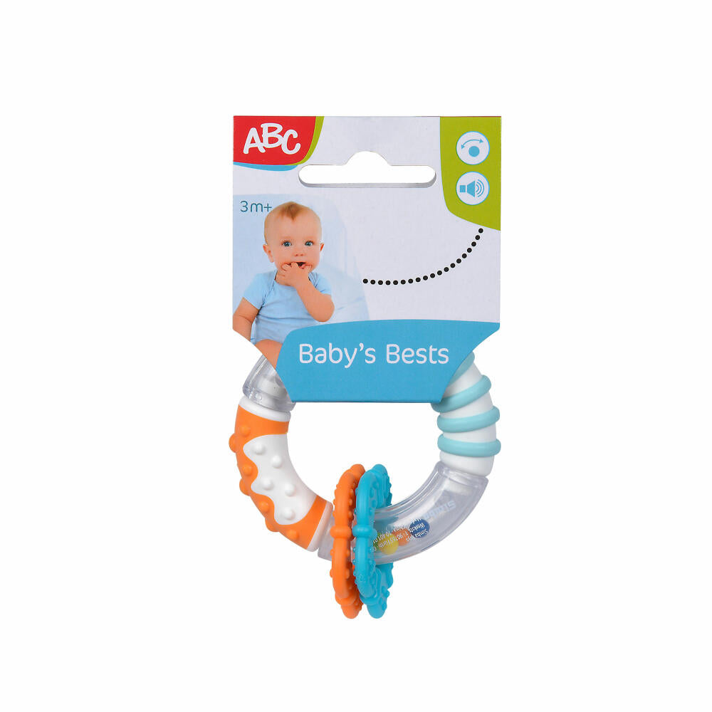 Simba ABC Touch ring rattle, grasping toy, teething ring, rattle, ring, baby toy, baby toy, from 3 months, 104010178