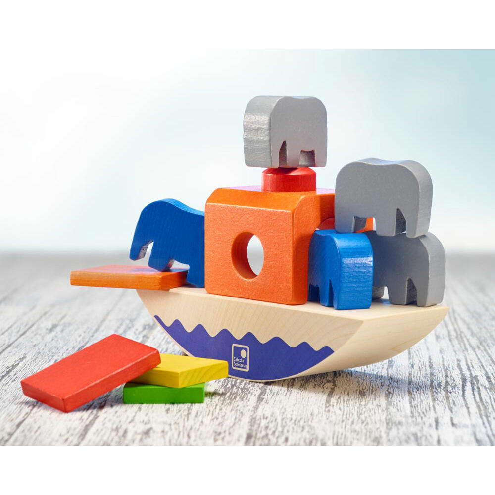 Selecta toy Wippofant, motor skills game, toddler game, toddler toy, wood, 15.5 cm, 62012