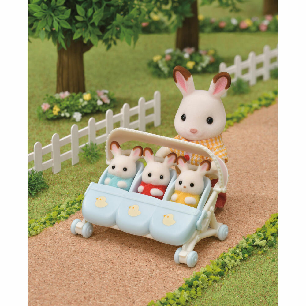 Sylvanian Families Triplets Stroller, Children's Cart, Buggy, Furniture, Accessories, 5533